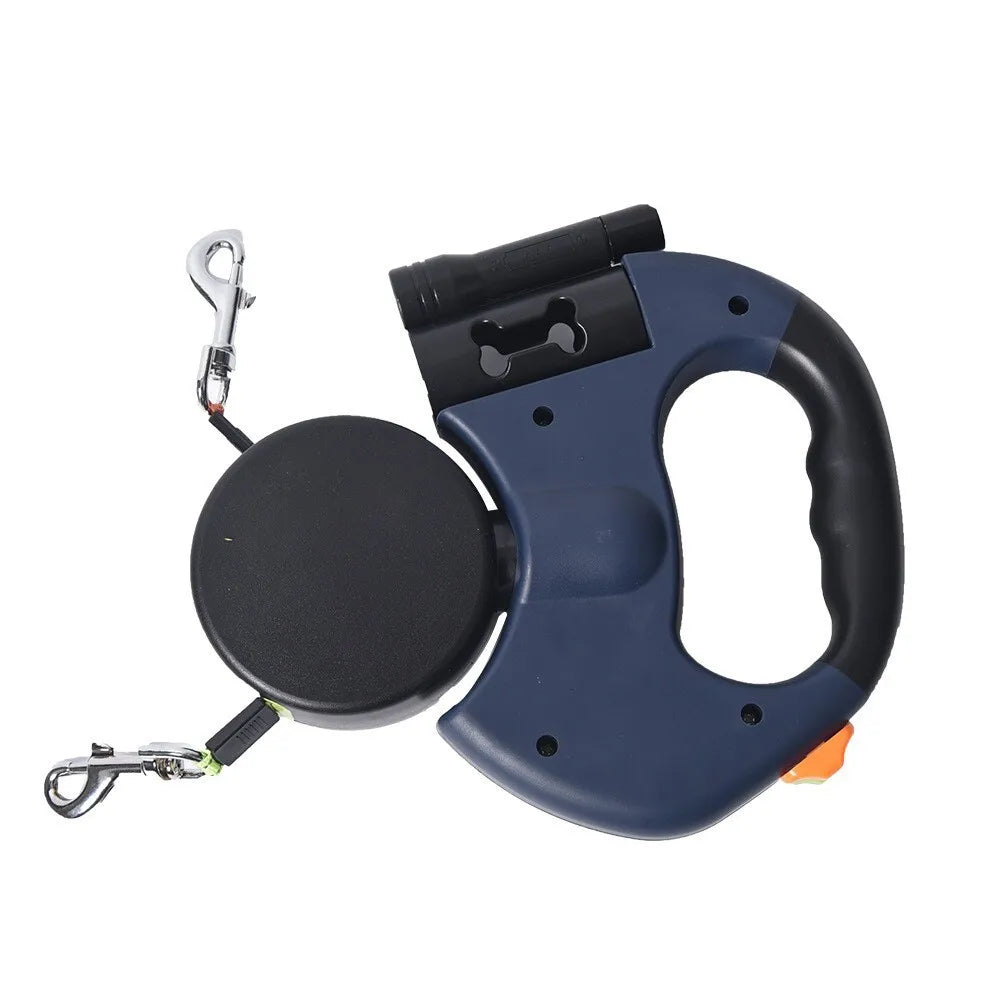 360° Swivel Dual Head Retractable Dog Leash One Hand Control for Medium Large Dogs 2026 New
