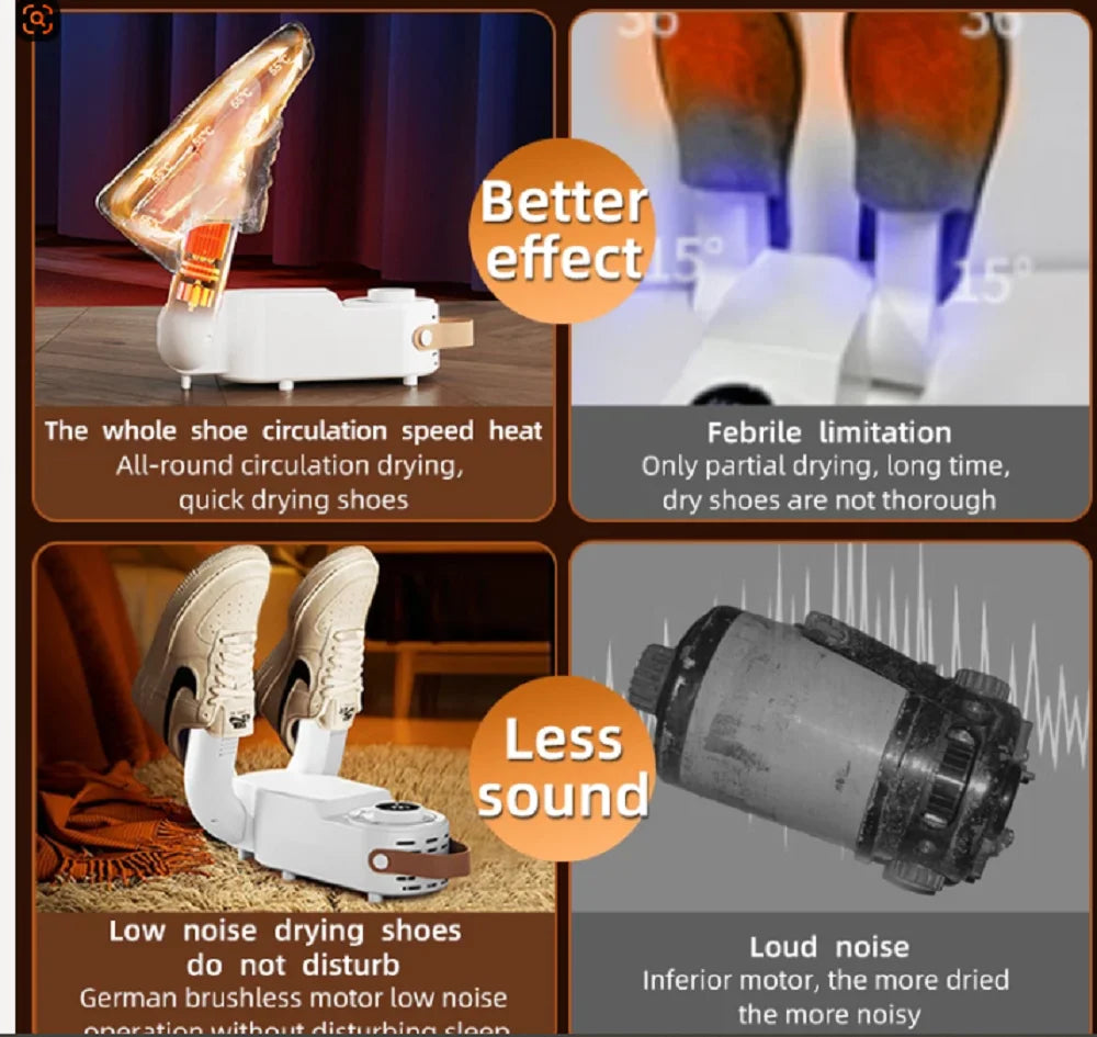 Iawesome New Good Intelligent Shoe Dryer Quick Drying Deodorizing Sterilizing Adjustable Timer Household Shoe Warmer and Heater
