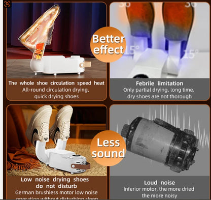 Iawesome New Good Intelligent Shoe Dryer Quick Drying Deodorizing Sterilizing Adjustable Timer Household Shoe Warmer and Heater