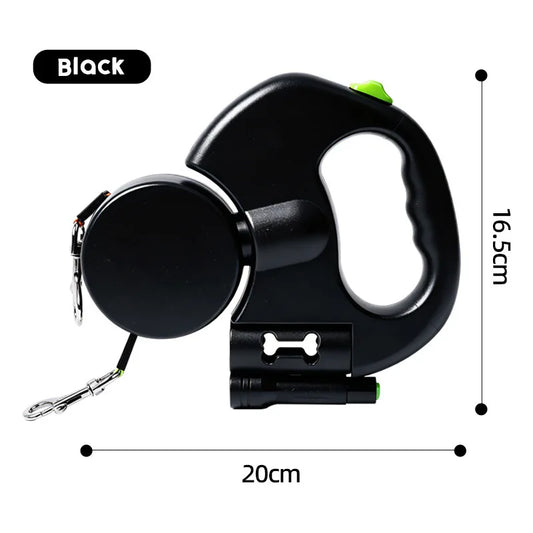 360° Swivel Dual Head Retractable Dog Leash One Hand Control for Medium Large Dogs 2026 New