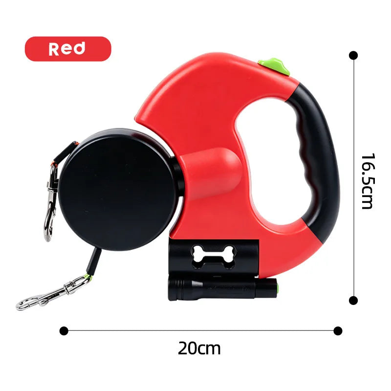 360° Swivel Dual Head Retractable Dog Leash One Hand Control for Medium Large Dogs 2026 New